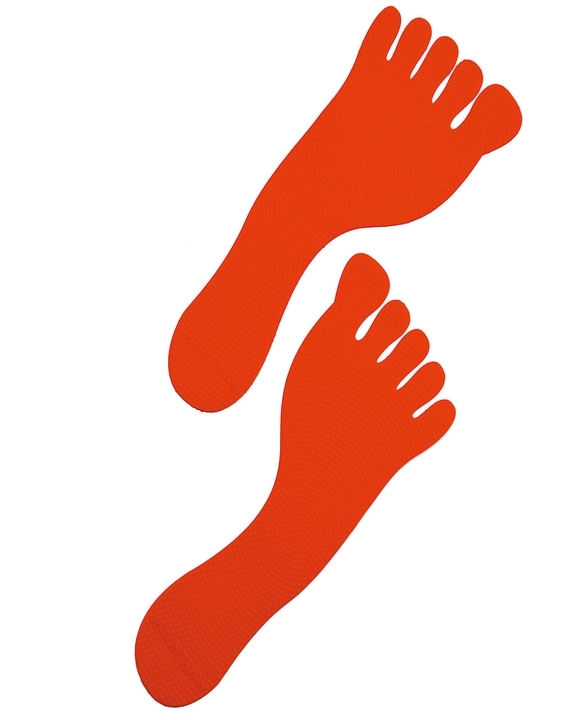 Feet marker, marking feet, 2 in a set, Colour red.