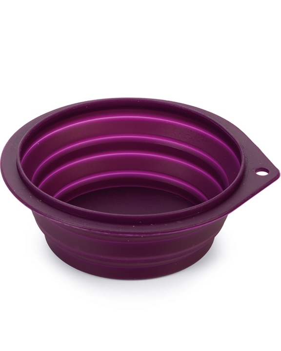 Travel bowl, foldable, purple